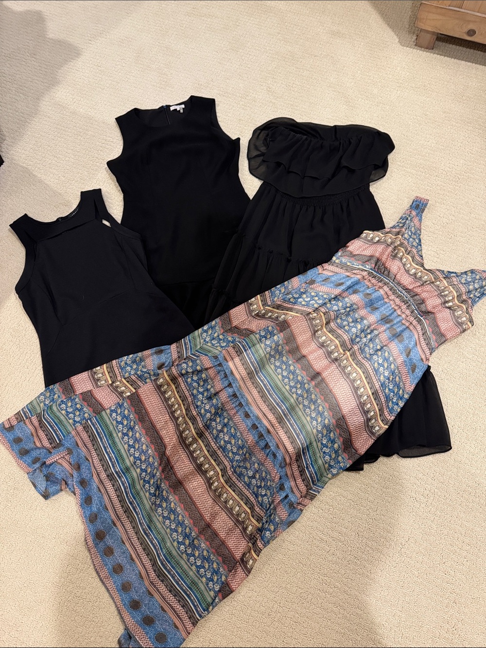 Trouve Black Sleeveless & Strap Dresses with Boho Maxi Bundle Lot of 4
